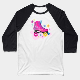 Pink Roller Skates Baseball T-Shirt